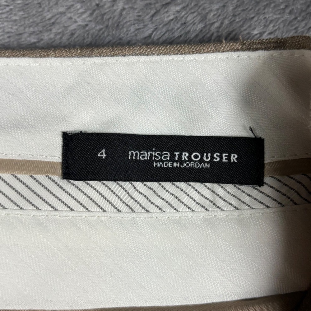 Ann Taylor LOFT Marisa Trouser Tan Khaki Wide Leg Dress Pants Size 4 - Picture 8 of 11